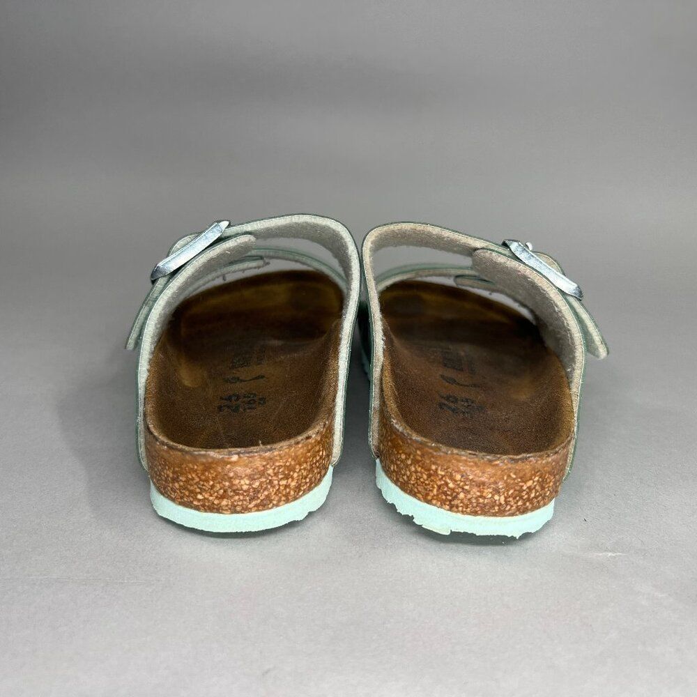 Birkenstock Arizona Sandals Little Girls Size 8.5 Sparkly Turquoise Buckle Slide - Picture 5 of 12